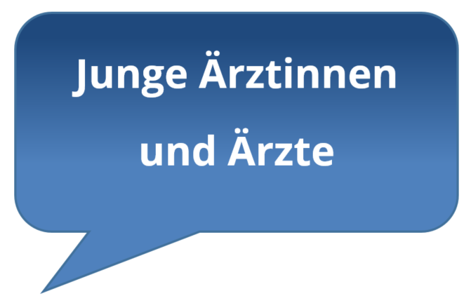 Arbeitskreis junge Ärztinnen und Ärzte Sprechblase für den Arbeitskreis junge Ärztinnen und Ärzte